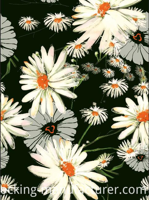 Daisy-Design Polyester Printed Garment Woven Fabric